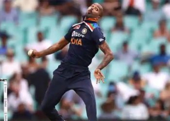 A year later, Pandya bowled