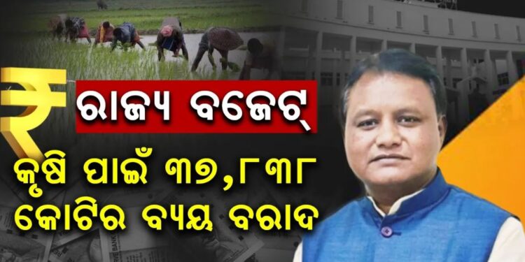 ରାଜ୍ୟ ବଜେଟ୍ : କୃଷି ପାଇଁ ୩୭,୮୩୮ କୋଟିର ବ୍ୟୟ ବରାଦ